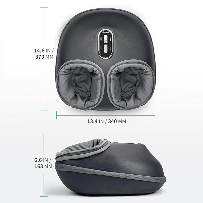 Foot Massager Heating Therapy Air Compression Shiatsu Knead Roller Muscle Relaxation Electric Foot Massage Machine